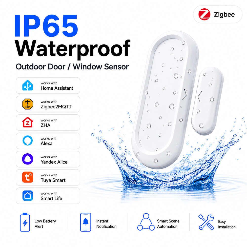 Smart Home Zigbee 3.0 - Waterproof Door Window Sensor IP65 Zigbee