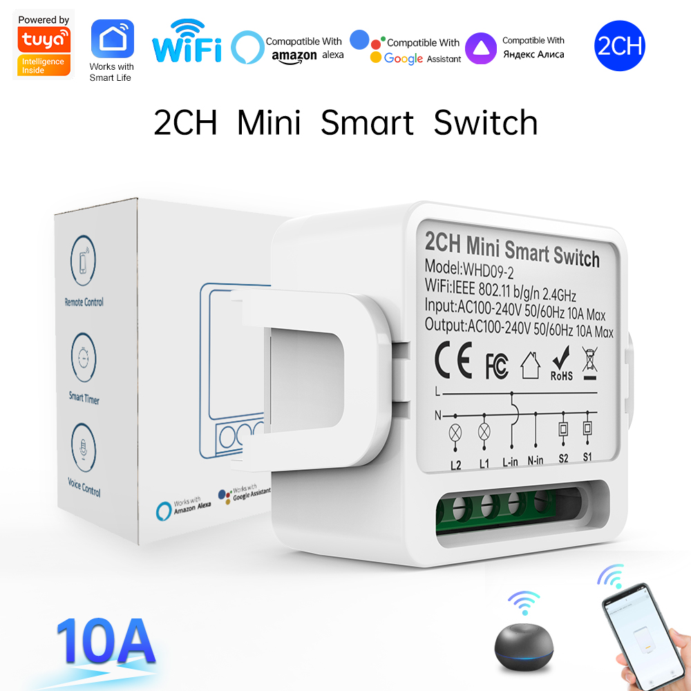 Smart Home Google - 2 Way Tuya Smart Switch 2Gang