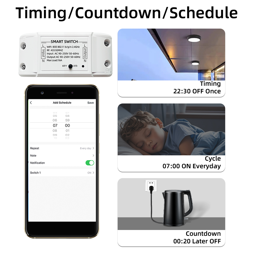 16A Tuya Wifi Smart Switch RF4 - đánh giá và giá Smart Home Yale
