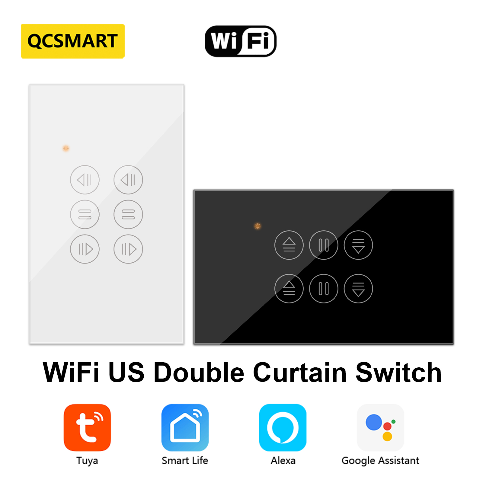 QCSMART WiFi Double Curtain US - đánh giá và giá Smart Home Blinds