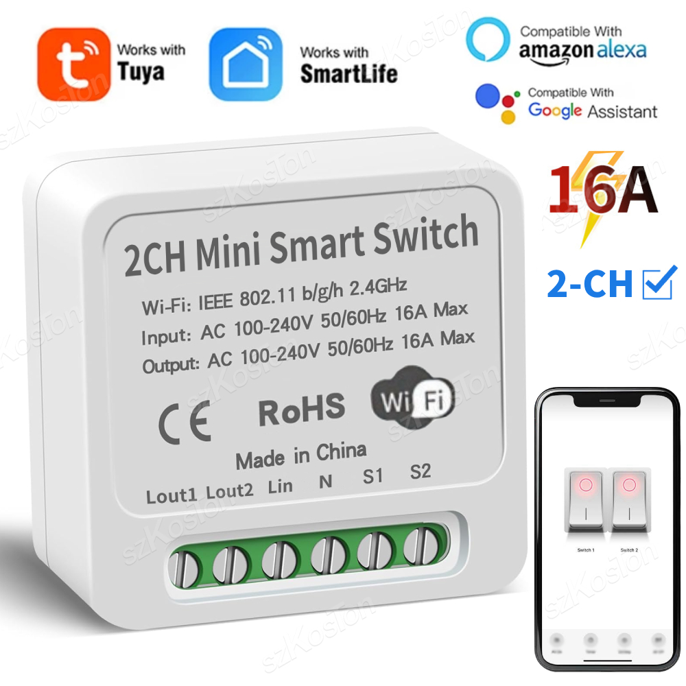 16A Tuya WiFi Smart Switch Mod - đánh giá và giá Smart Home Google